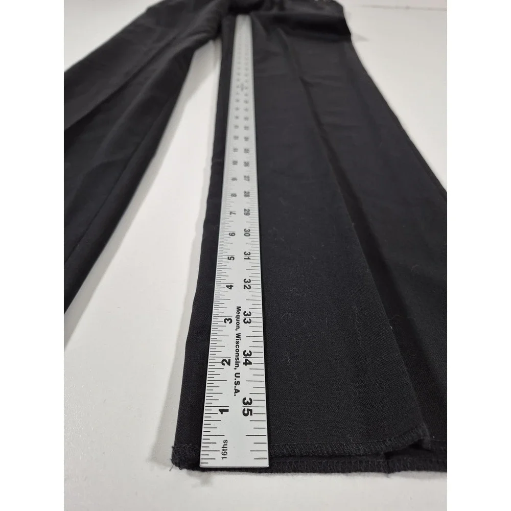 Dress Pants Mens 31x36 Black Wool Flat Front Adjustable Waist Unhemmed